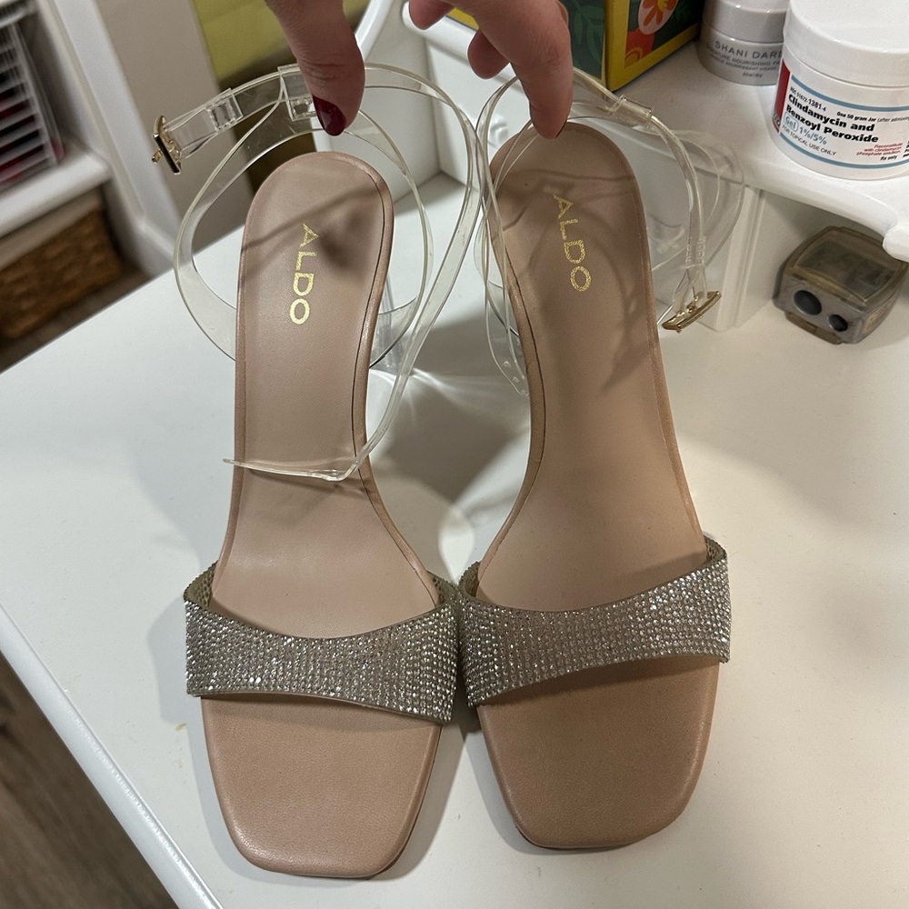 Aldo Miracia Clear Sandal Heels